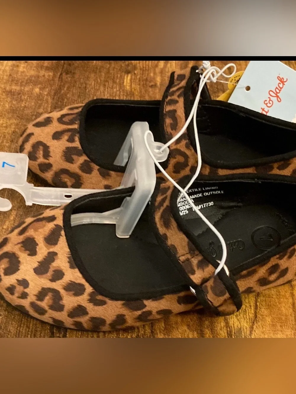 Toddler Addy Ballet Flats - Cat & Jack Tan Hook and Loop, Closed toe Size 7T new